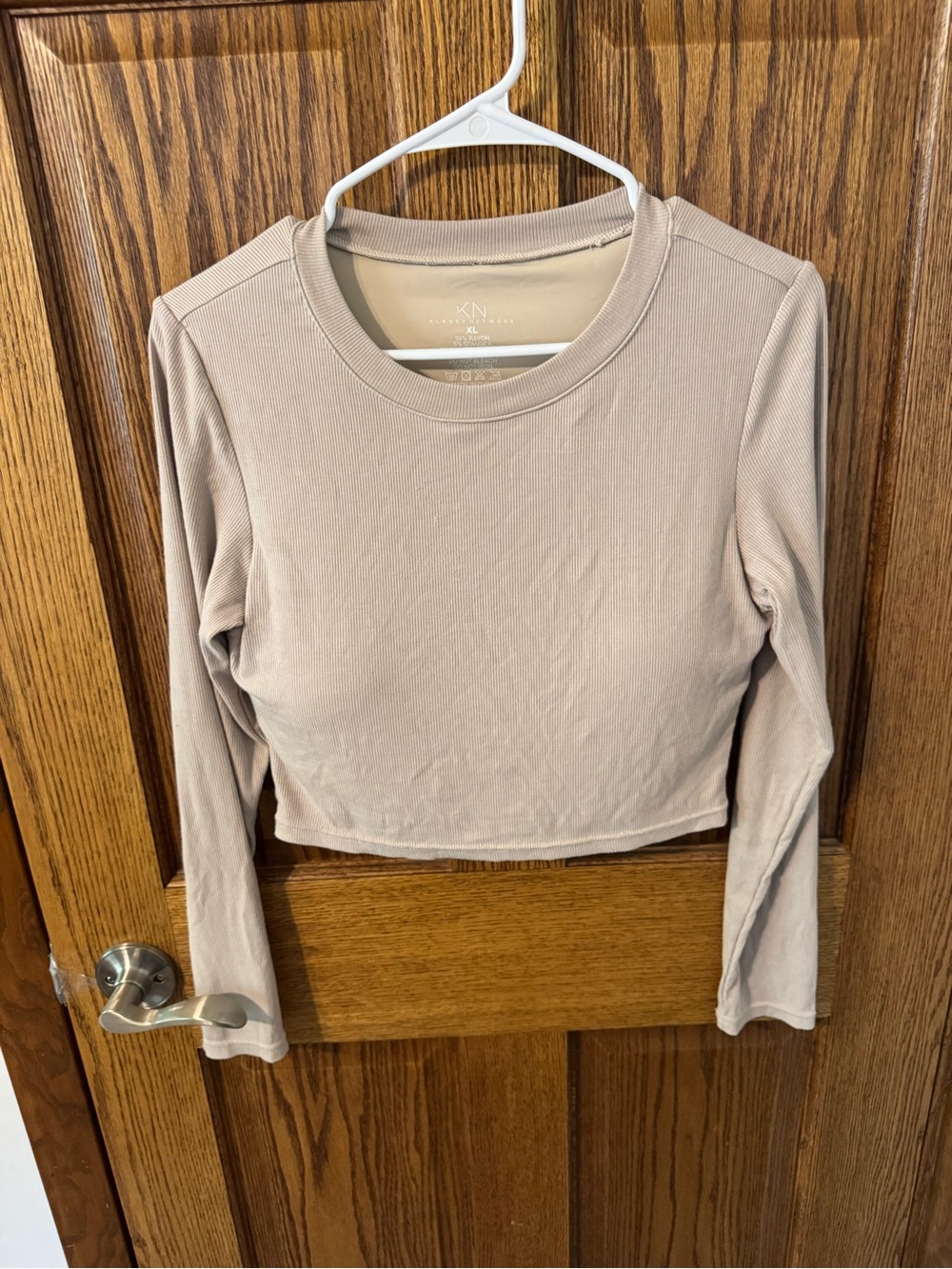 Ribbed Long Sleeve Crop Top with Built in Bra